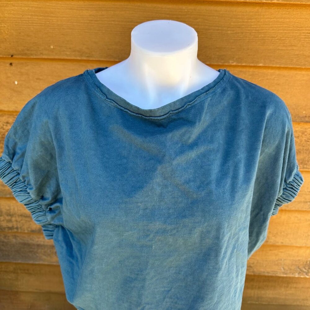 Free People Beach Sunday Afternoon Blue Muscle T-shirt Size S - Picture 4 of 8